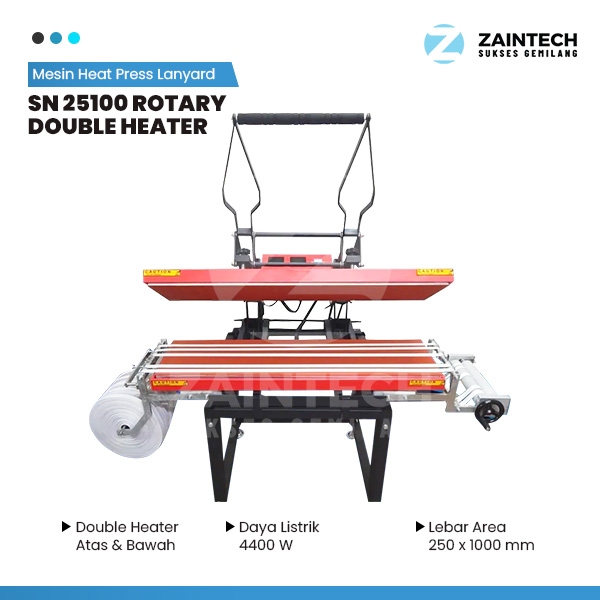 Mesin Heat Press Lanyard SN 25100 Rotary Double Heater